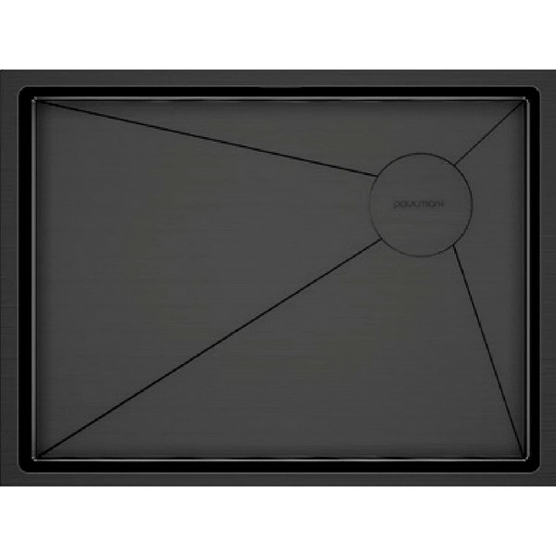 Кухонная мойка Paulmark Next-Skew 58 Uni PM885844-GM 580*440 мм (вороненая сталь)
