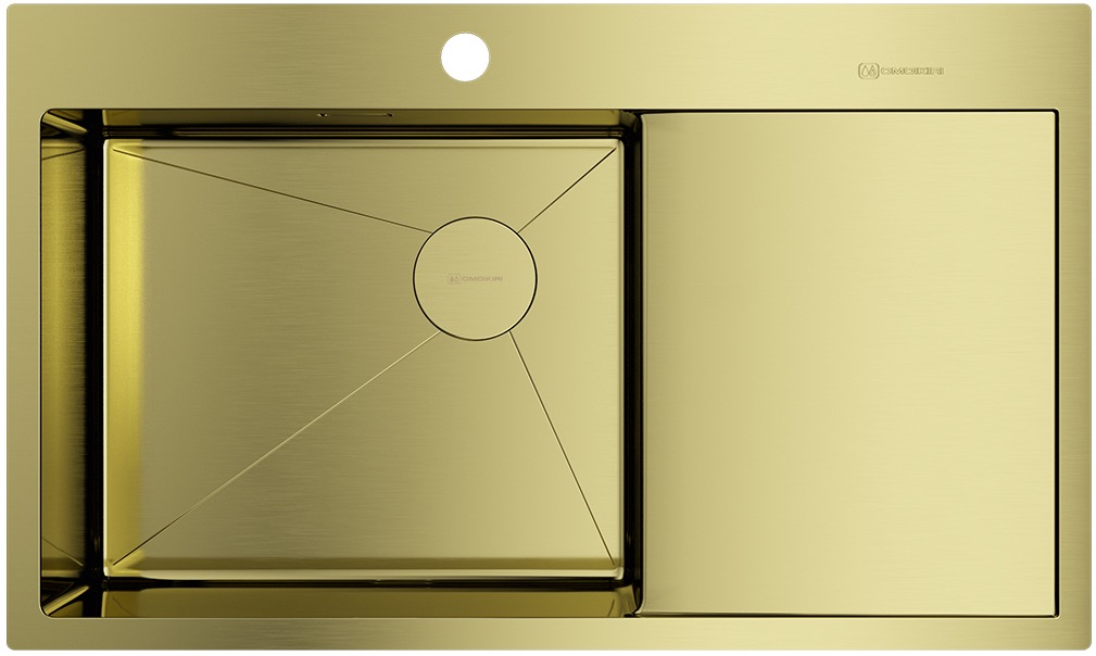 Кухонная мойка Omoikiri Akisame 86 Side L LG 4997045 860*510 мм (светлое золото) L
