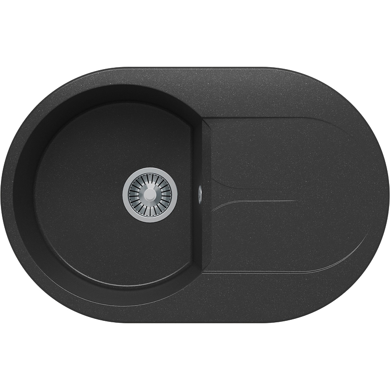 Мойка кухонная  Polygran Atol-760 760*500 мм (чёрный)