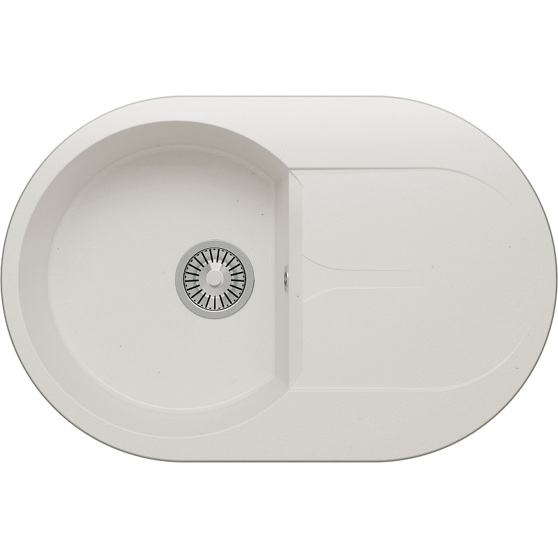 Мойка кухонная  Polygran Atol-760 760*500 мм (белый хлопок)