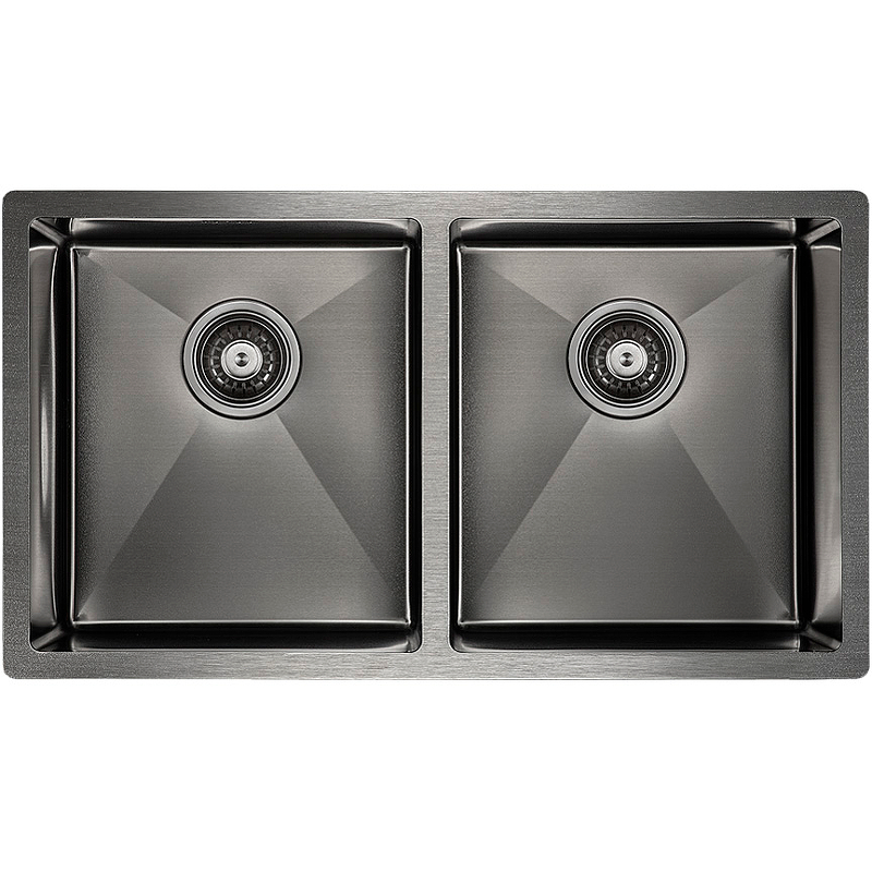 Мойка кухонная Paulmark Twin PM237844-GM 780*440 мм (вороненая сталь)