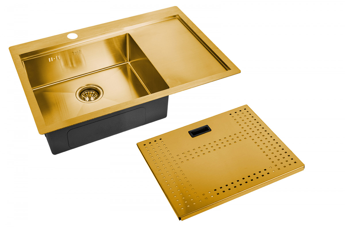 Мойка кухонная с накладкой Zorg ZM N-7852-L BRONZE 780*520 мм L (бронза)