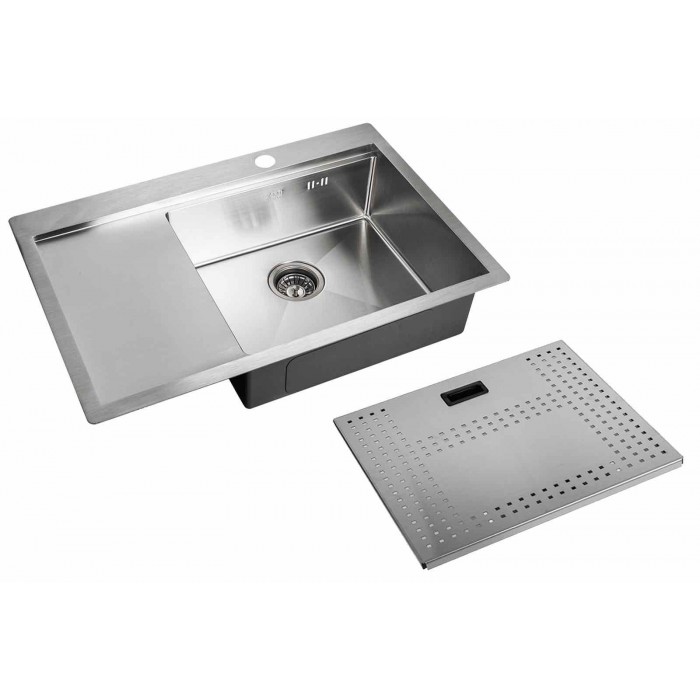 Мойка кухонная с накладкой Zorg ZM N-7852-R 780*520 мм R (сталь)
