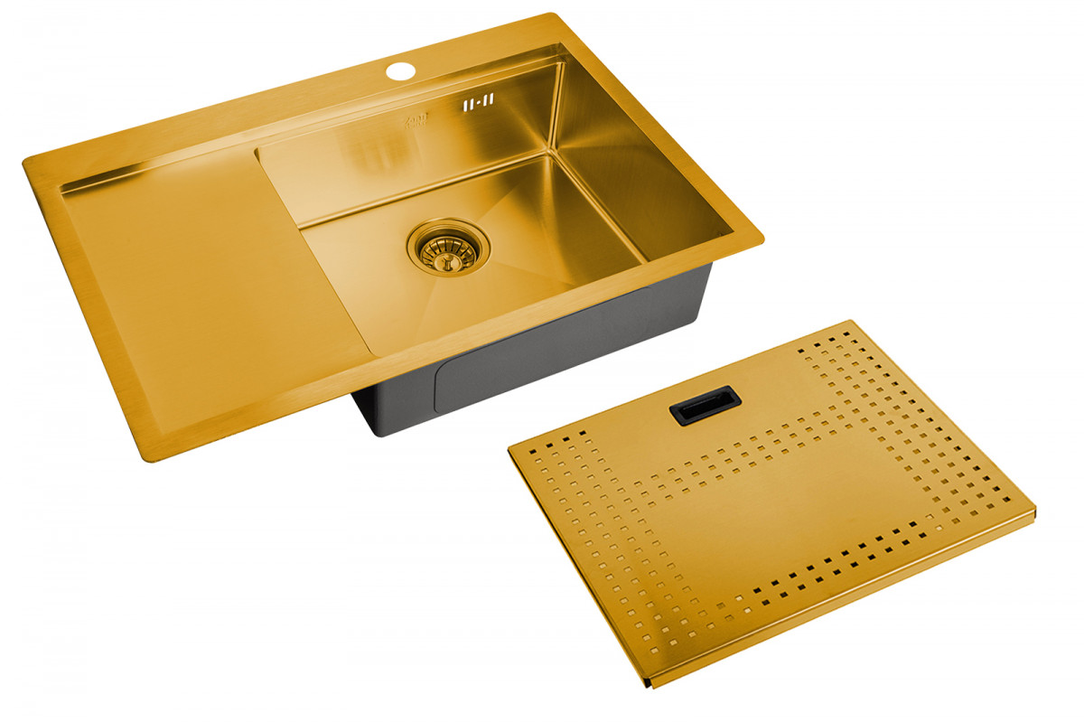Мойка кухонная с накладкой Zorg ZM N-7852-R BRONZE 780*520 мм R (бронза)
