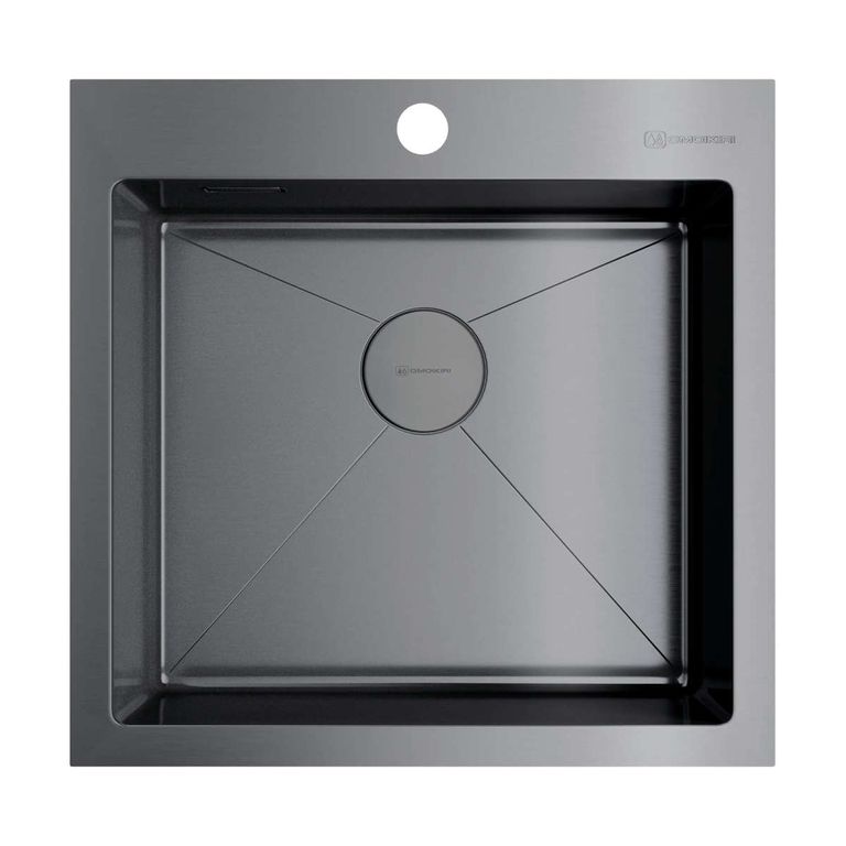 Кухонная мойка Omoikiri Akisame 51-GM 4973440 510*510 мм (воронёная сталь)