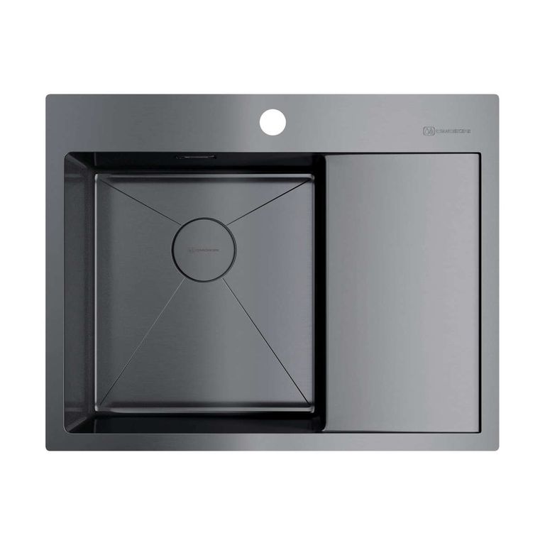 Кухонная мойка Omoikiri Akisame 65-GM-L 4973097 650*510 мм (воронёная сталь)