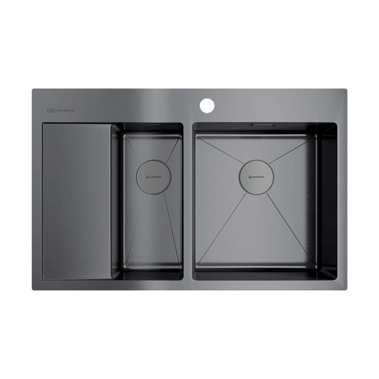 Кухонная мойка Omoikiri Akisame 78-2-GM-R 497310 780*510 мм (воронёная сталь)