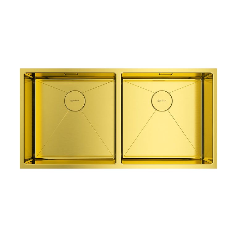 Кухонная мойка Omoikiri Taki 86-2-U/IF-LG 4993792 865*440 мм (светлое золото)
