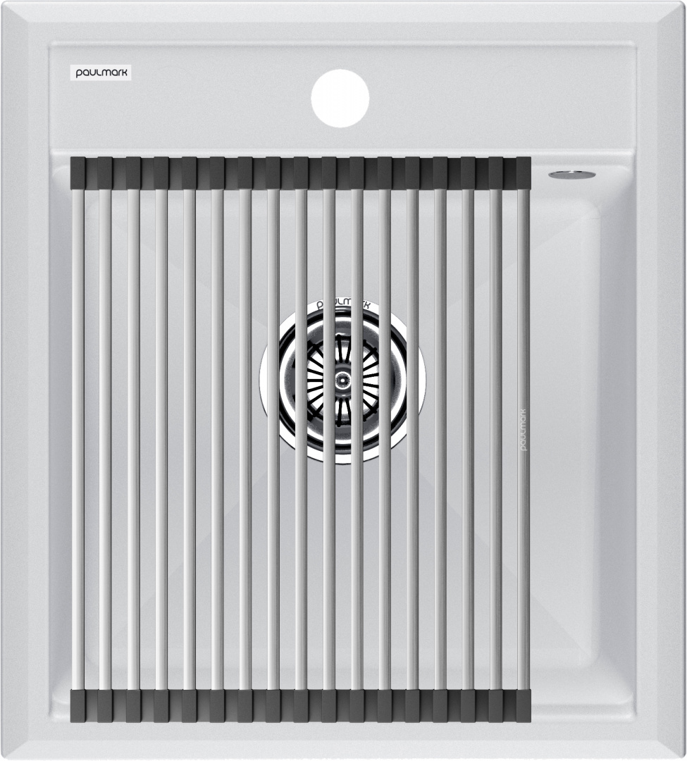 Комплект кухонная мойка Paulmark Stepia 45 460*510 мм с ролл-матом Step PM114651-WH+R375-BS (белый)