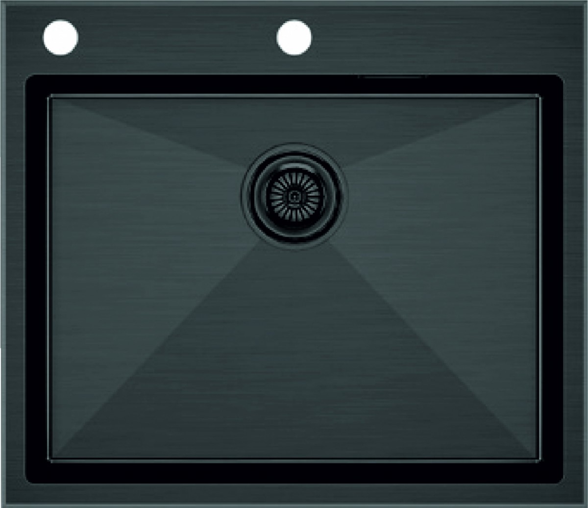 Кухонная мойка Paulmark Brim Edge PM775951-GM 590*510 мм (воронёная сталь)