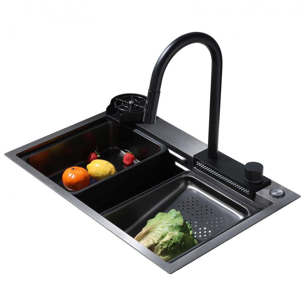 Кухонная мойка Abber Wasser Kreis AF2194B 680*460 мм (чёрный матовый)