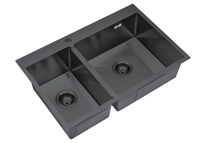 Мойка кухонная Zorg Steel Kithen SKS 78-2-51-R GRAFIT 780*510 мм R (графит)