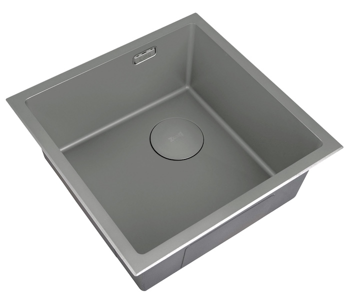 Мойка кухонная Zorg LUX 4444 GUN GREY 440*440 мм (серый матовый)