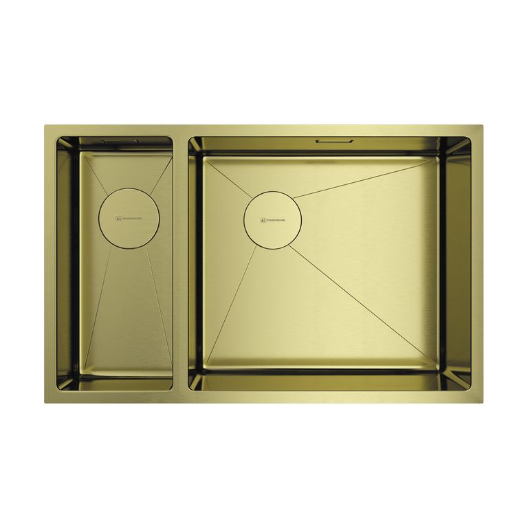 Кухонная мойка Omoikiri Taki 69-2-U/IF-LG-R Side 4993184 695*440 мм (светлое золото)