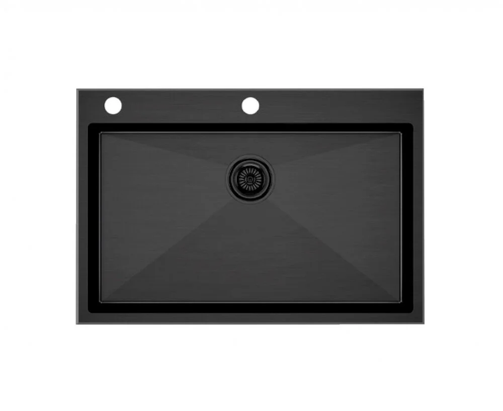 Кухонная мойка Paulmark Vast Edge PM777551-GM 750*510 мм (воронёная сталь)