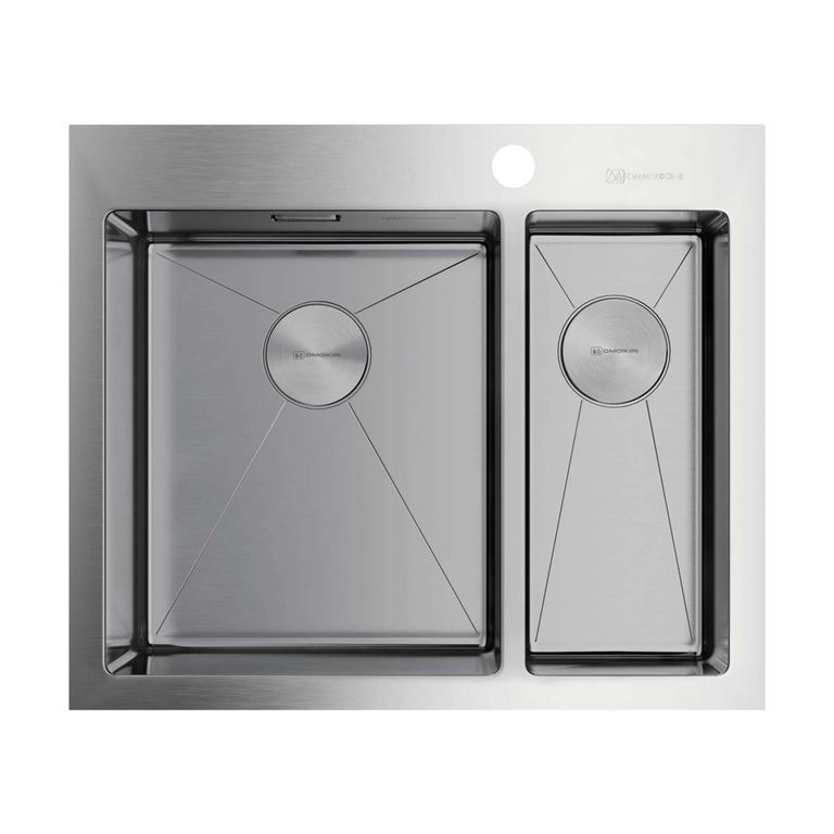Кухонная мойка Omoikiri Akisame 60-2-IN-L 4993775 605*510 мм (нержавеющая сталь)