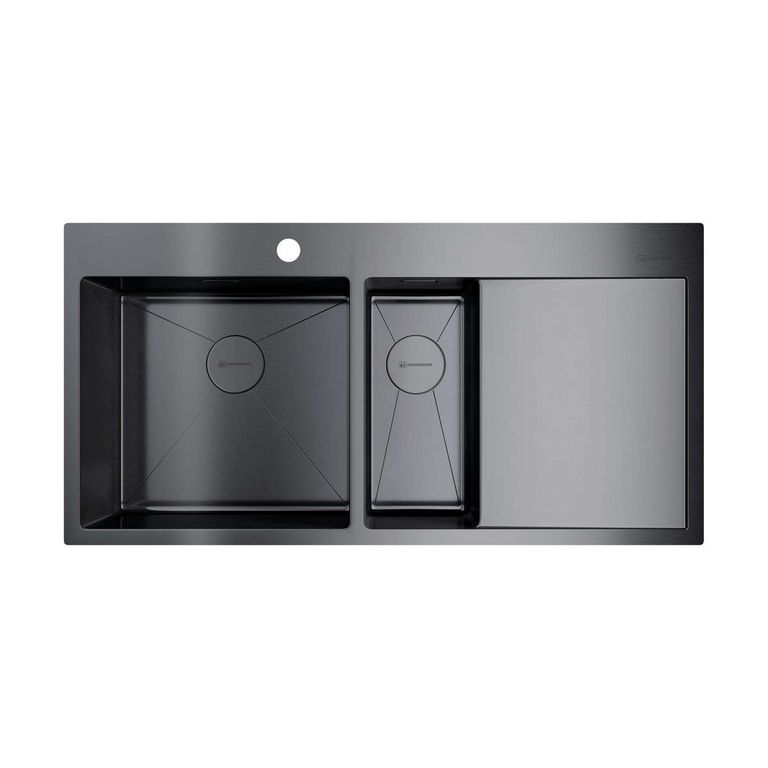 Кухонная мойка Omoikiri Akisame 100-2-GM-L 4973103 1000*510 мм (воронёная сталь)