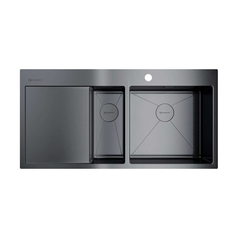 Кухонная мойка Omoikiri Akisame 100-2-GM-R 4973104 1000*510 мм (воронёная сталь)
