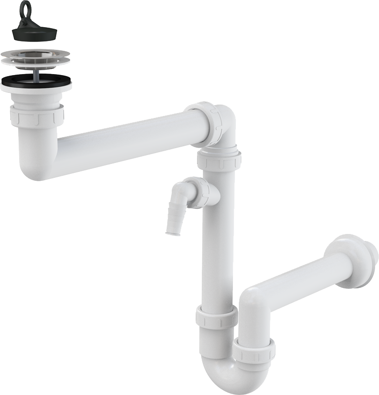 Сифон для мойки AlcaPlast A870P-DN40 (белый)