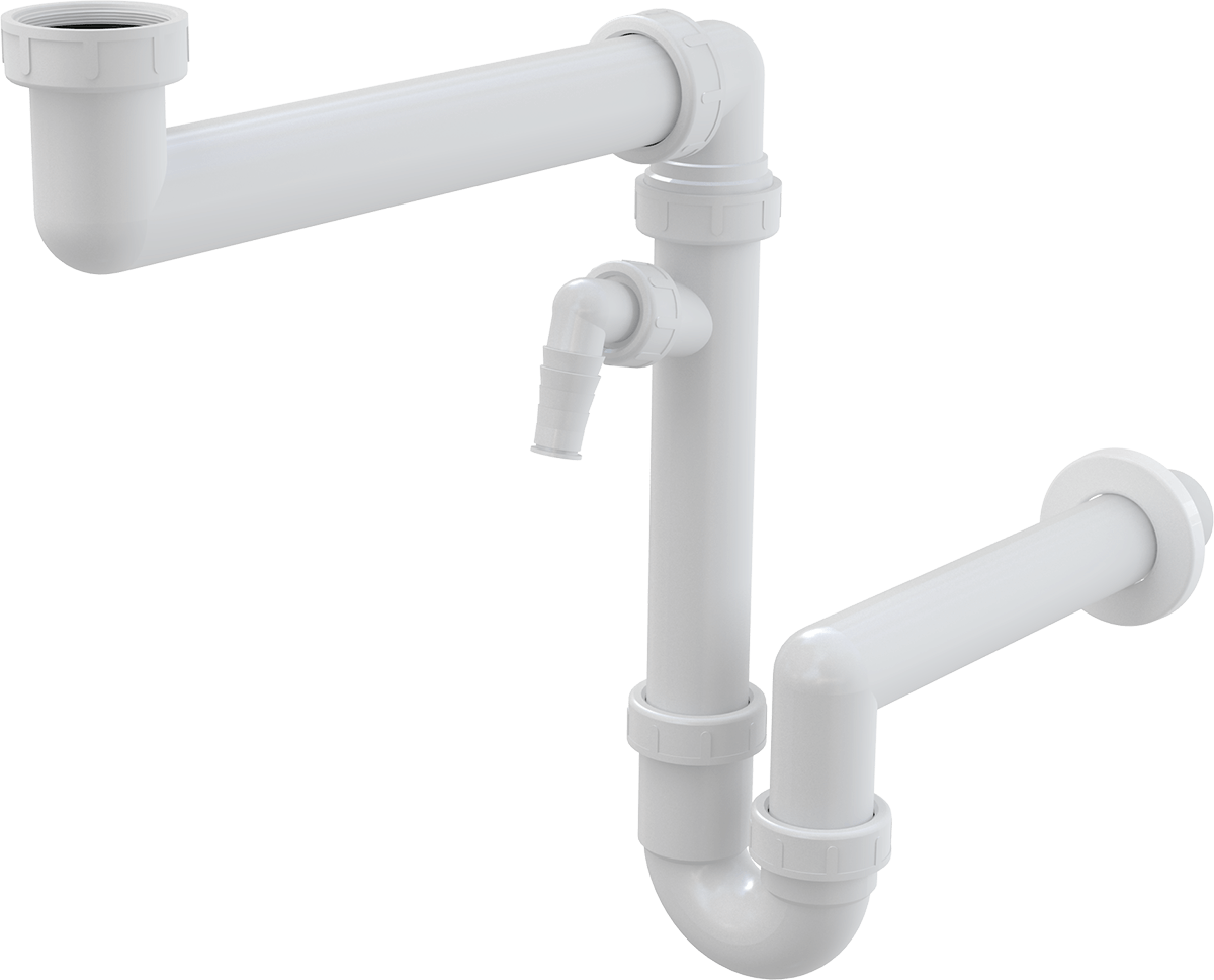 Сифон для мойки AlcaPlast A872P (белый)