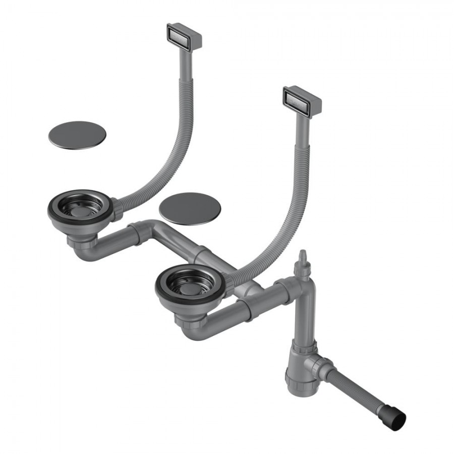 Арматура Omoikiri для двухчашевых моек WK-2C GM 4956498 (вороненая сталь)