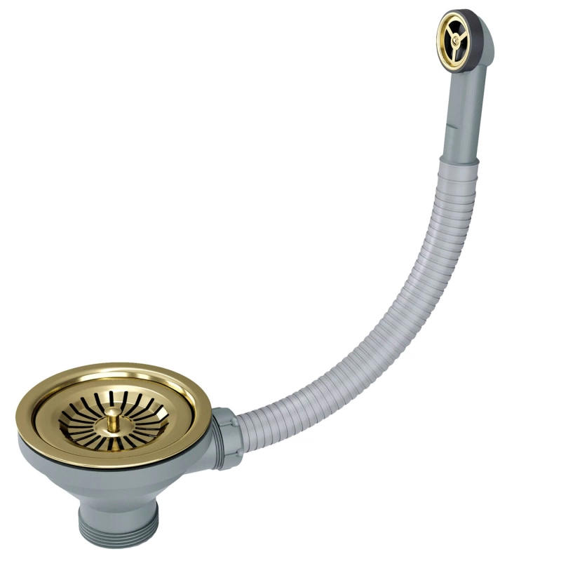 Слив перелив для кухонных моек Paulmark PM6022-LG (светлое золото)