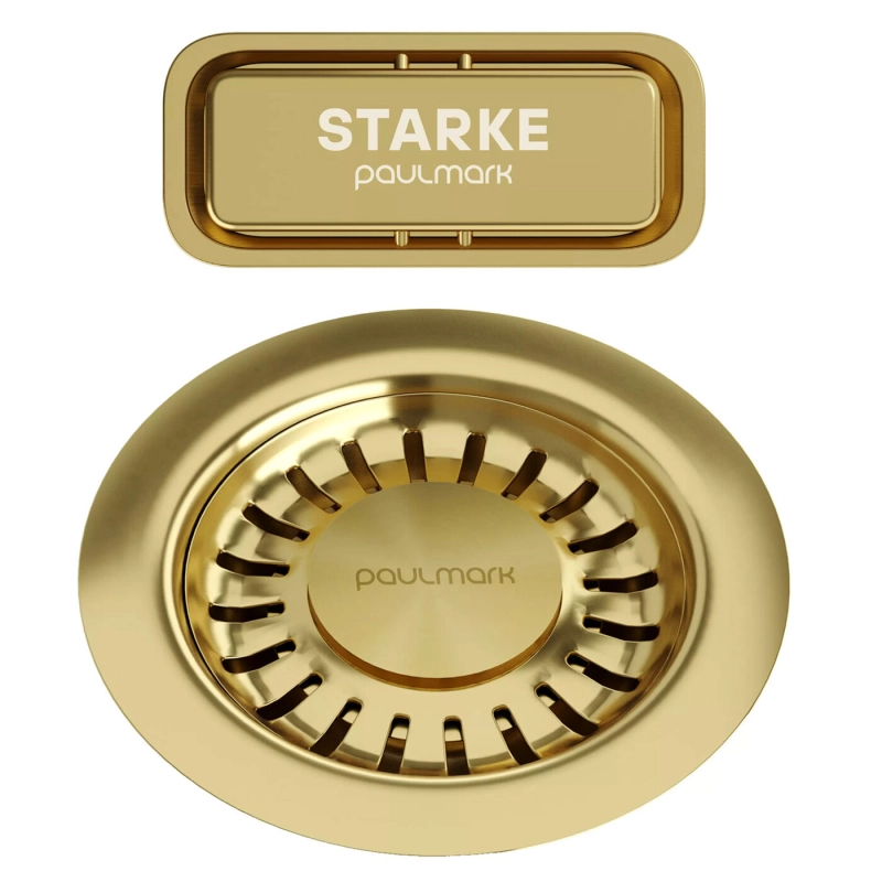 Слив перелив для кухонных моек Paulmark PM6024-LG (светлое золото)