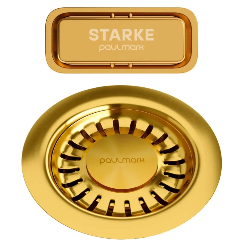 Слив перелив для кухонных моек Paulmark PM6024-BG (брашированное золото)