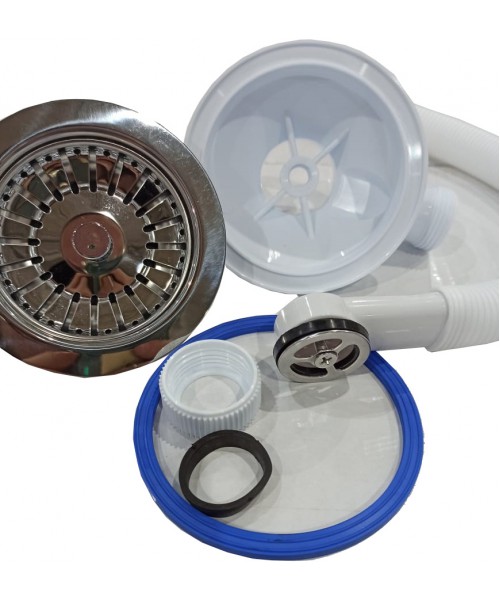 Донный клапан для мойки Zorg W 3 PVD (хром)