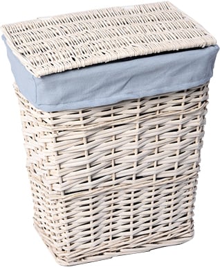 Корзина для белья WasserKRAFT Lippe WB-450-L плетеная (белый)