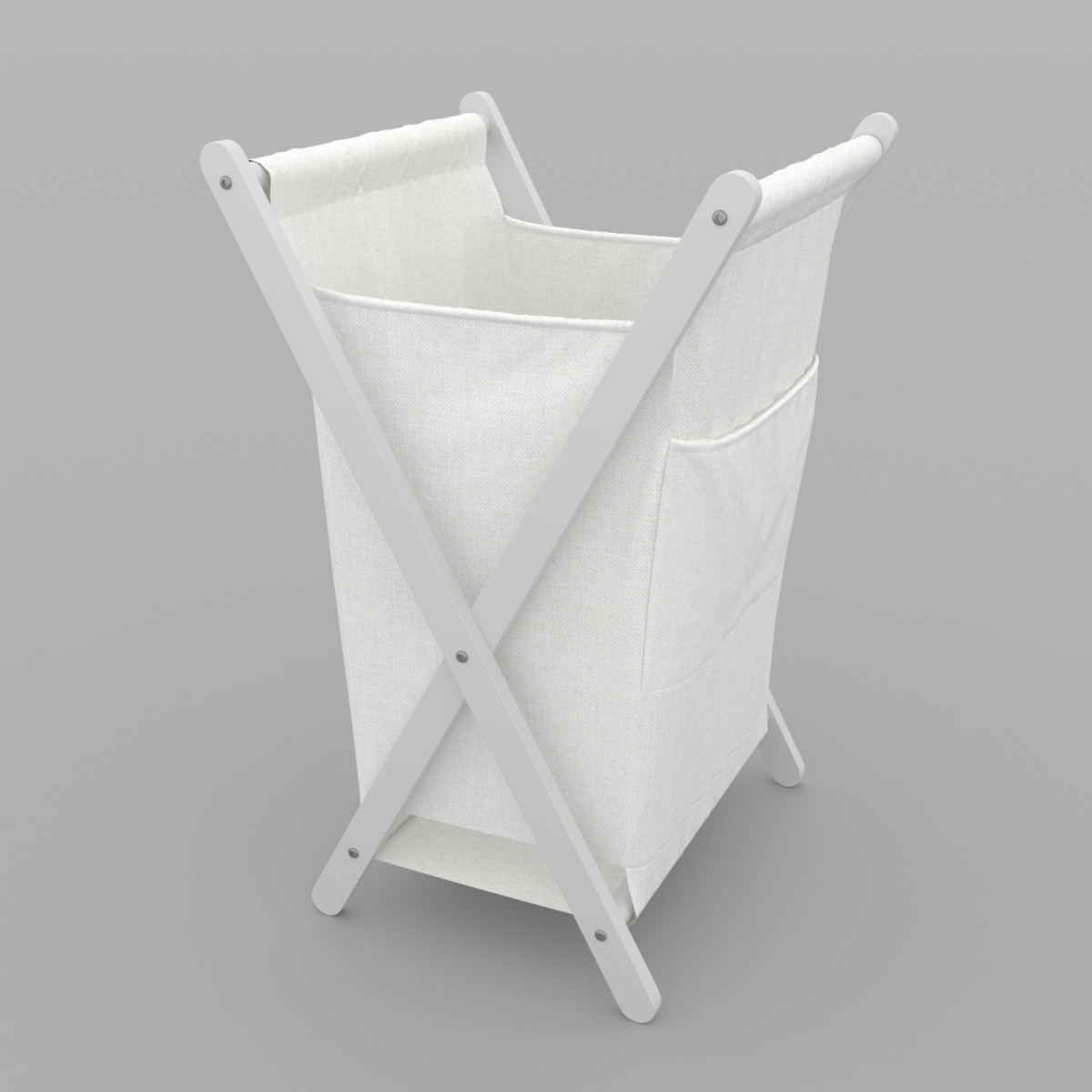 Корзина для белья WasserKRAFT Nau WB-773-L (белый)