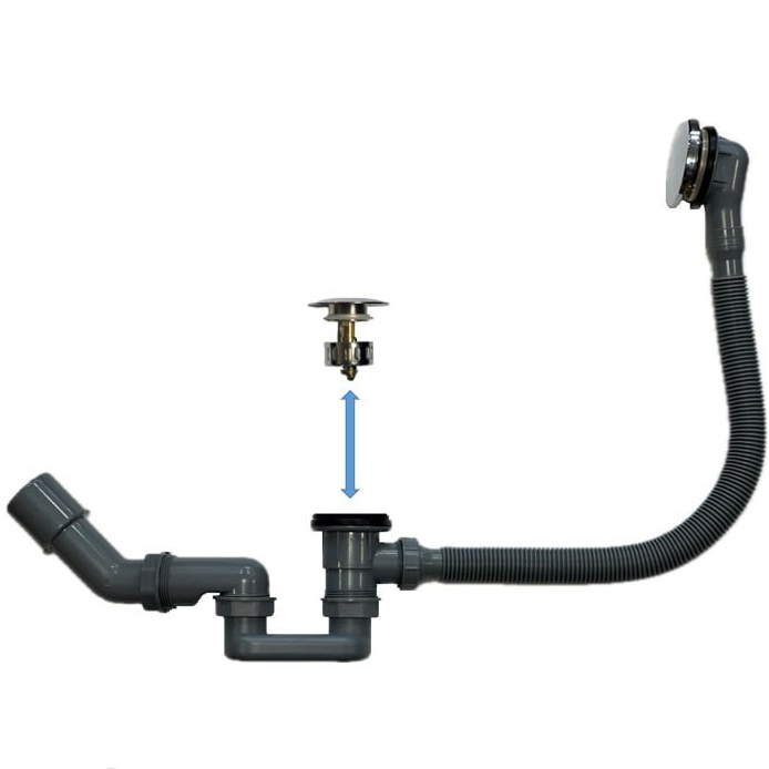 Слив-перелив для ванны Vincea DU-OV (серый)