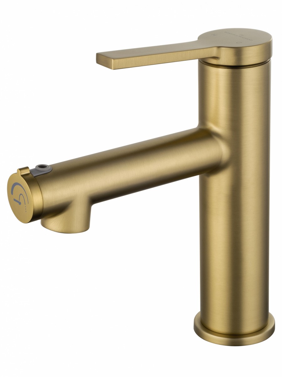 Смеситель для раковины Wonzon & Woghand WW-H1017-BG (брашированное золото) с функцией полоскания