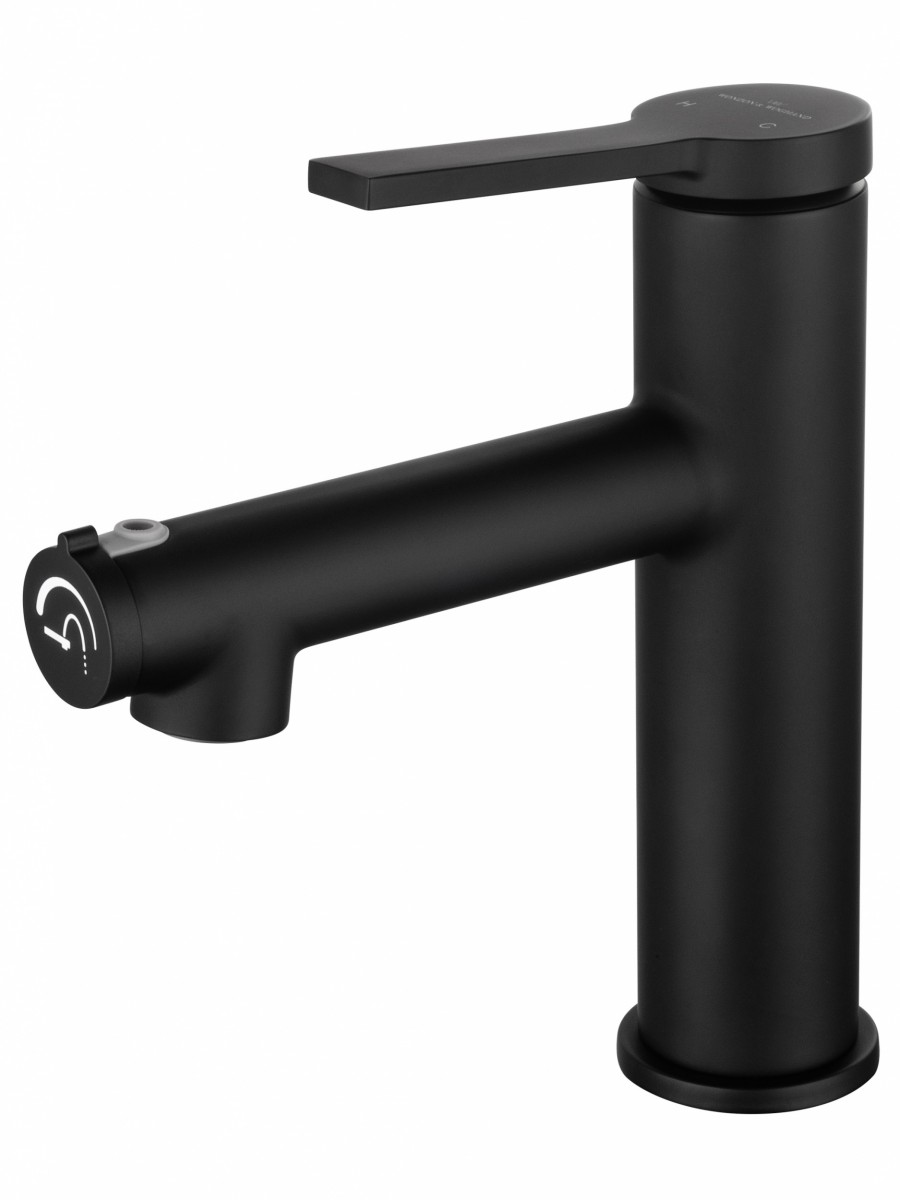 Смеситель для раковины Wonzon & Woghand WW-H1017-MB (чёрный матовый) с функцией полоскания