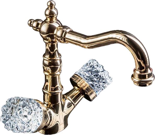Смеситель для раковины Boheme Crystal 292-CRST (золото)