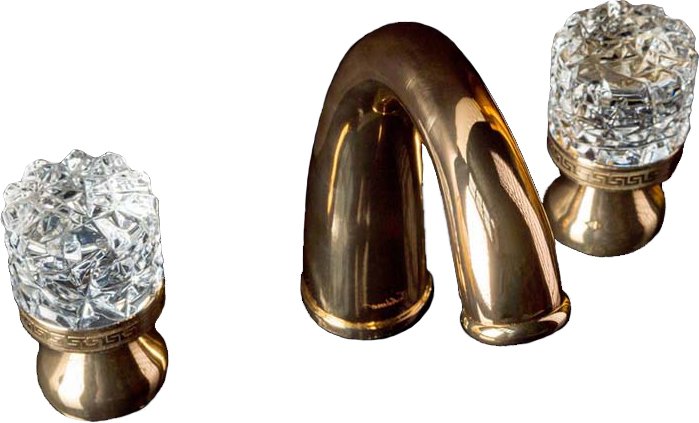 Смеситель для раковины Boheme Crystal  297-CRST (золото)