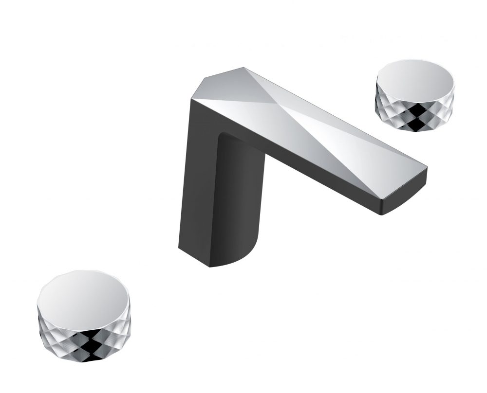 Смеситель для раковины Boheme Venturo 150-BCR-DIAMOND (чёрный/хром)