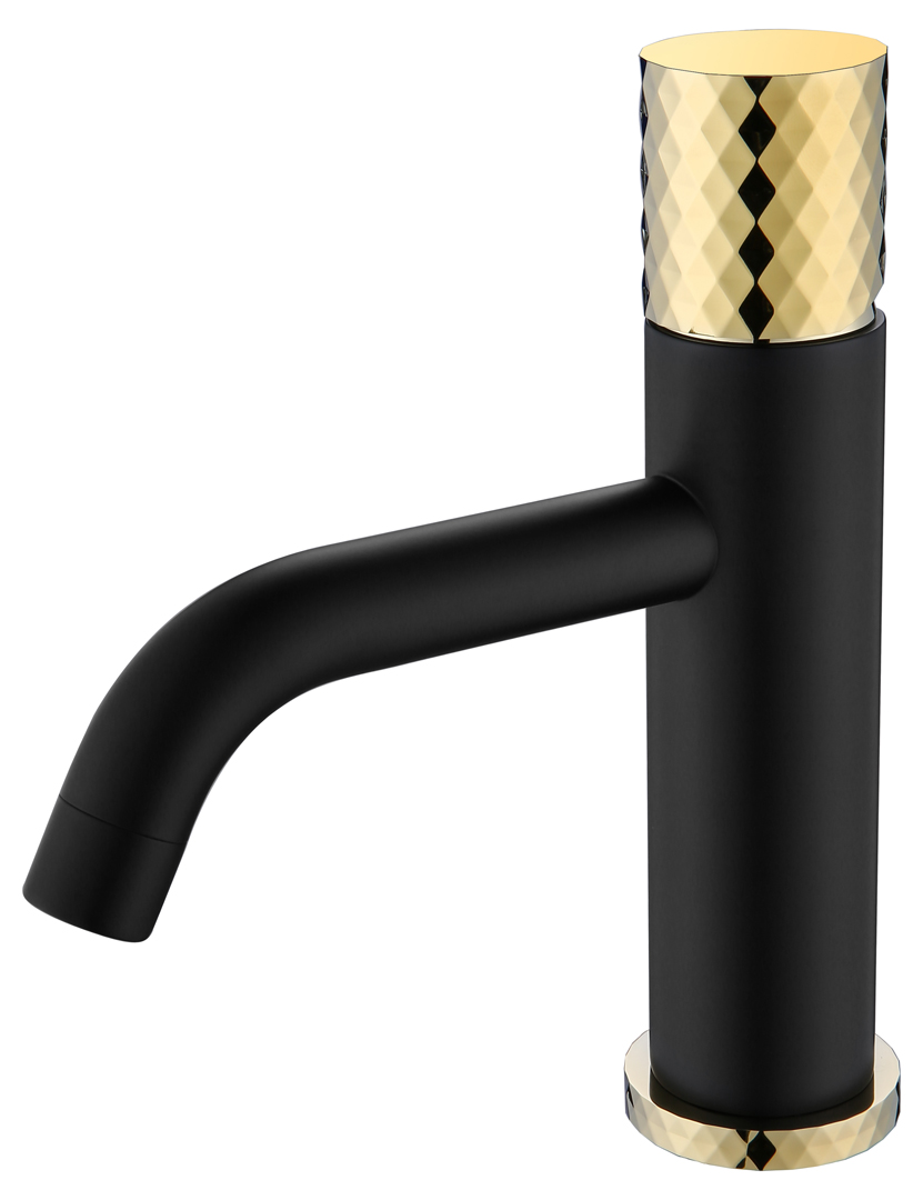 Смеситель для раковины Boheme Stick 121-BG (чёрный/золотой)