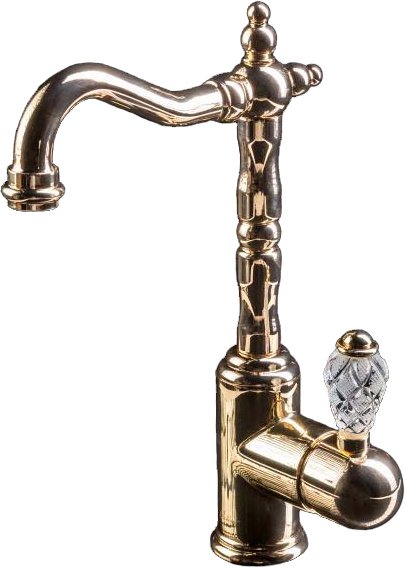 Смеситель для раковины-чаши Boheme Crystal  282-CRST (золото)