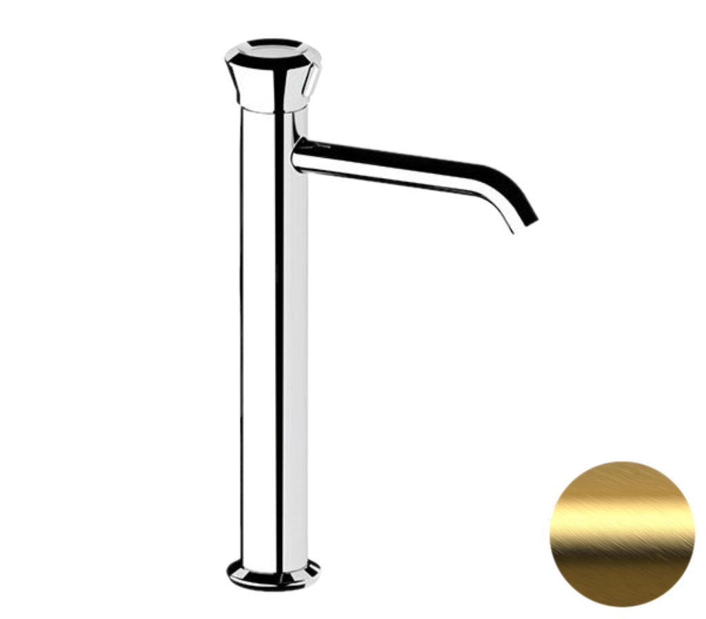 Смеситель для раковины-чаши Remer Element ET11LXLBG (золото матовое брашированное)