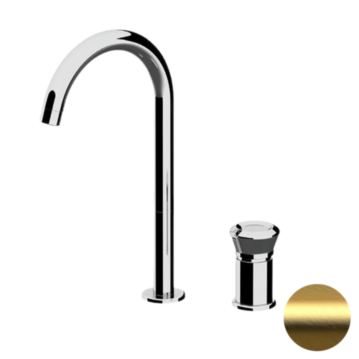 Смеситель для раковины-чаши Remer Element ET57LBG (золото матовое брашированное)