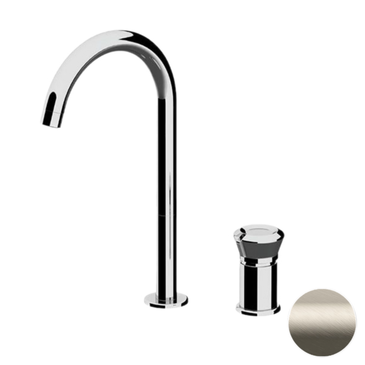 Смеситель для раковины-чаши Remer Element ET57LXV (сталь матовая)