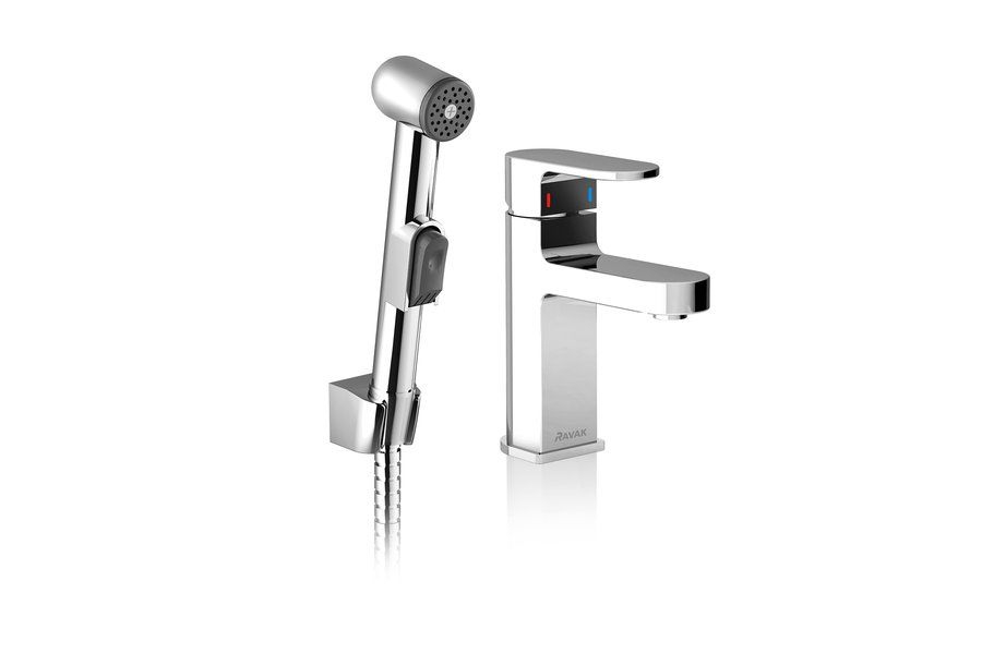 Смеситель для раковины с гигиеническим душем Ravak Chrome CR 012.00 X070092 (хром)