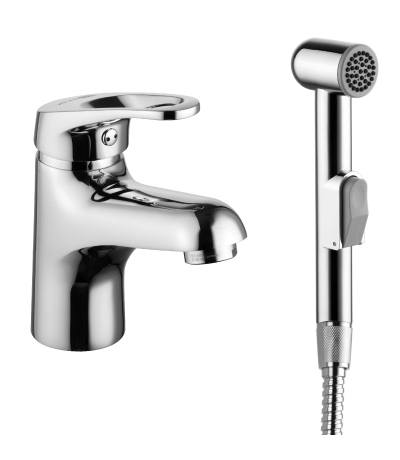Смеситель для раковины с гигиеническим душем Lemark Omega LM3116C (хром)