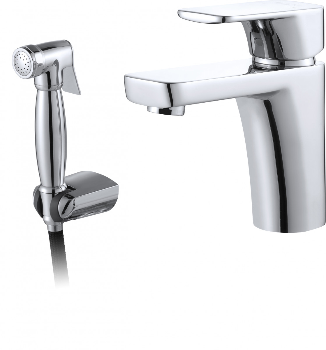 Смеситель для раковины с гигиеническим душем D&K Berlin.Freie DA1432601 (хром)