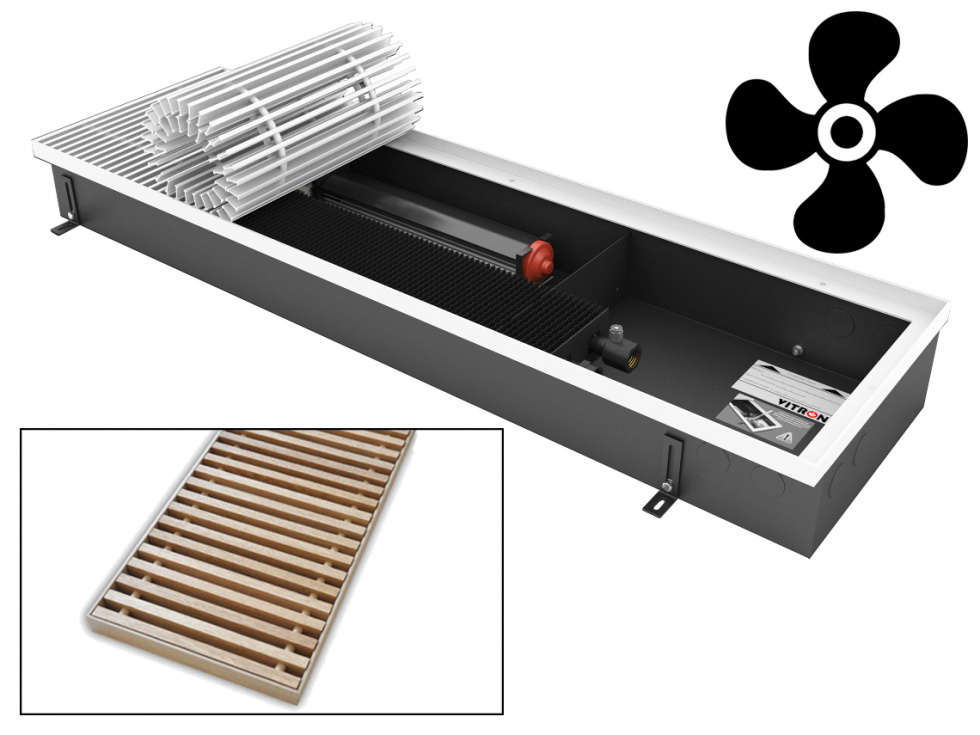 Конвекторы электрические внутрипольные VITRON ВКВЭ.90.260.1500.2ТЭН