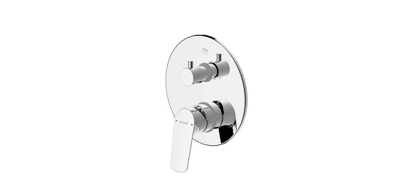 Встраиваемый смеситель для ванны с душем Bravat Rhein PB8429564CP-2-ENG (хром) внешняя часть