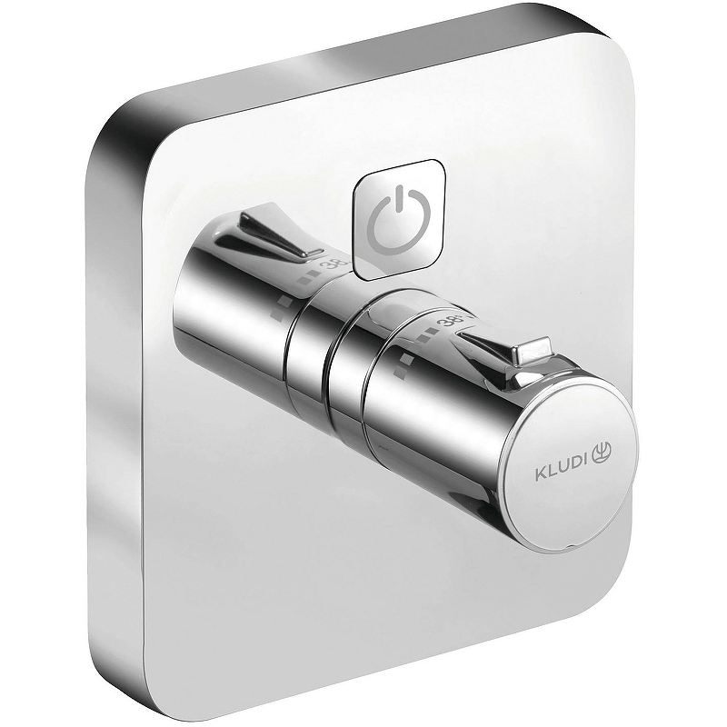 Встраиваемый смеситель для душа Kludi Push 389010538 (хром) с термостатом, внешняя часть