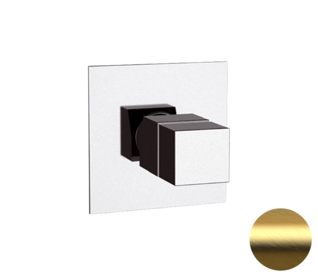 Встраиваемый смеситель для душа Remer Q-Elegance QT30BG (золото матовое брашированное) с термостатом