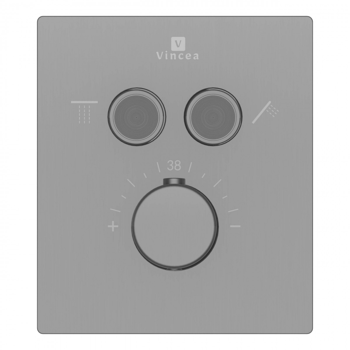 Встраиваемый термостатический смеситель для душа Vincea VSCV-321T-MGM (вороненая сталь)